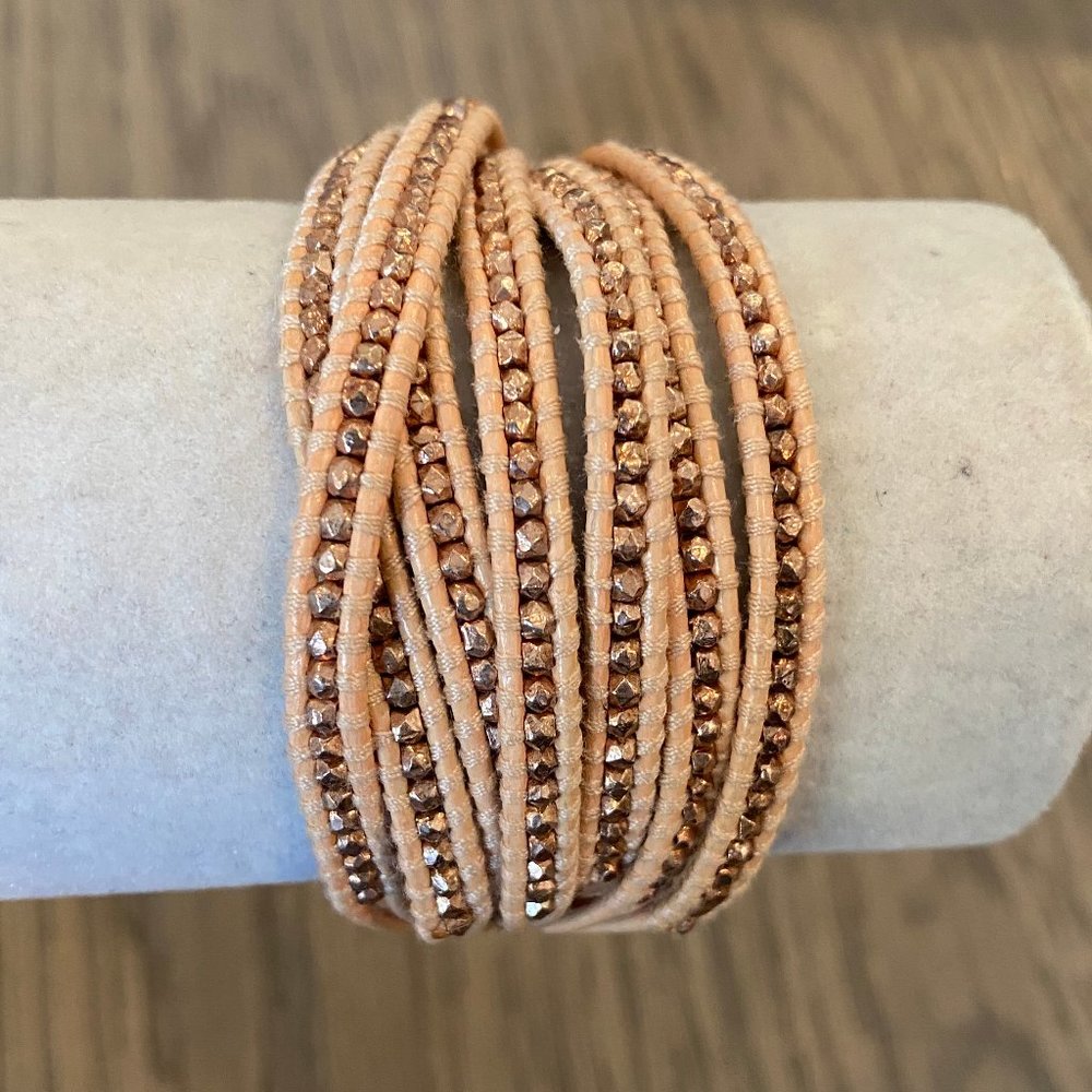 NWT Chan Luu Rose Gold Nugget Multi Strand Single